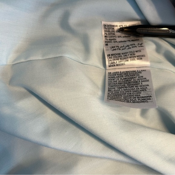 *NWT* And Now This Long Sleeve Pleated Wrap Mini Dress, Sz M, Pastel Blue - Picture 10 of 10